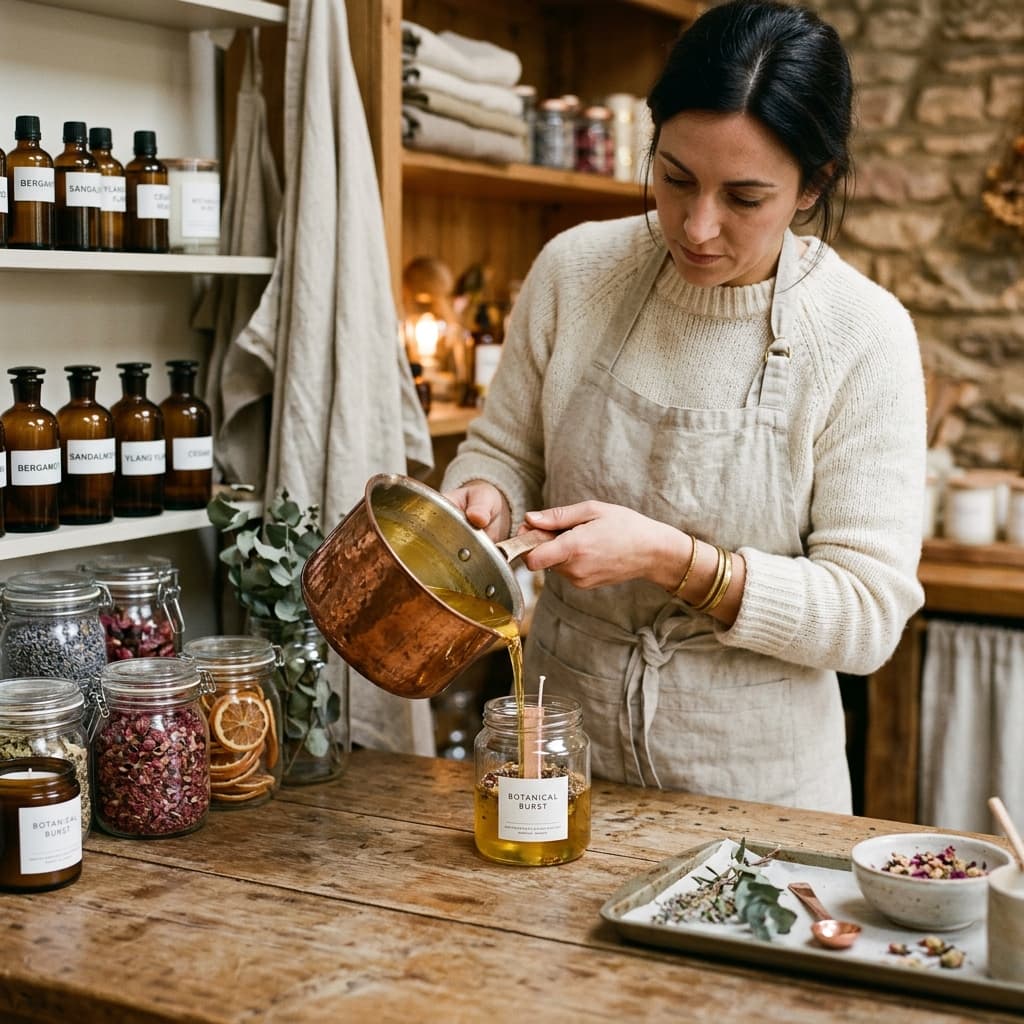 Artisanal candle-making process